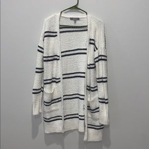 Cardigan white with black stripes by marled